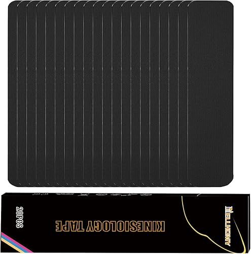 Vista 23 de Cinta de kinesiología Cinta atlética elástica profesional, algodón impermeable, transpirable, cinta deportiva Negro