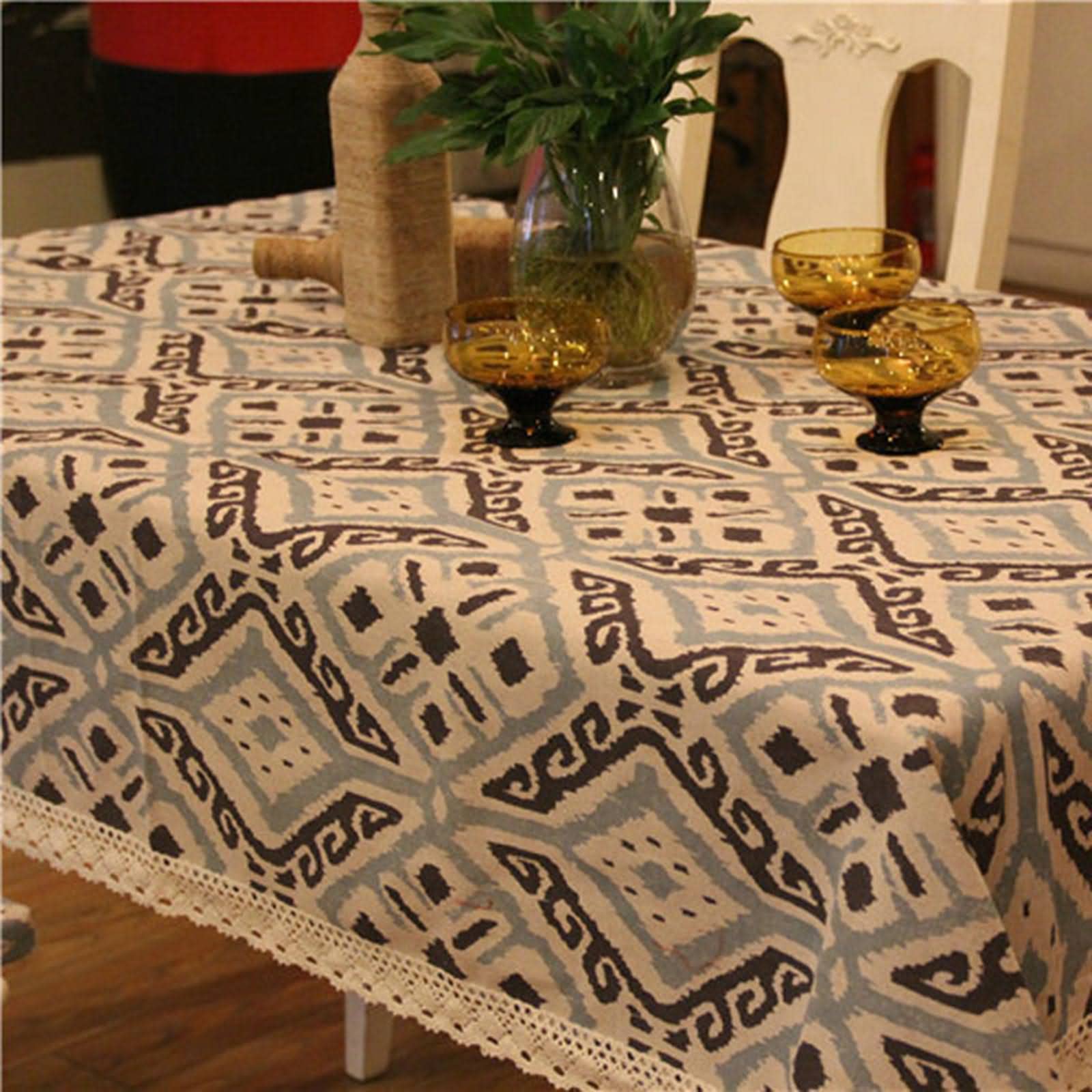 Nappe De Table Molletonnée Nappe Cuisine Toile Ciree Plaid Losange Nappe De Tables Nappes De Fête pour Enfants Blanc Bleu Décoration De Protection De Table 90X140Cm