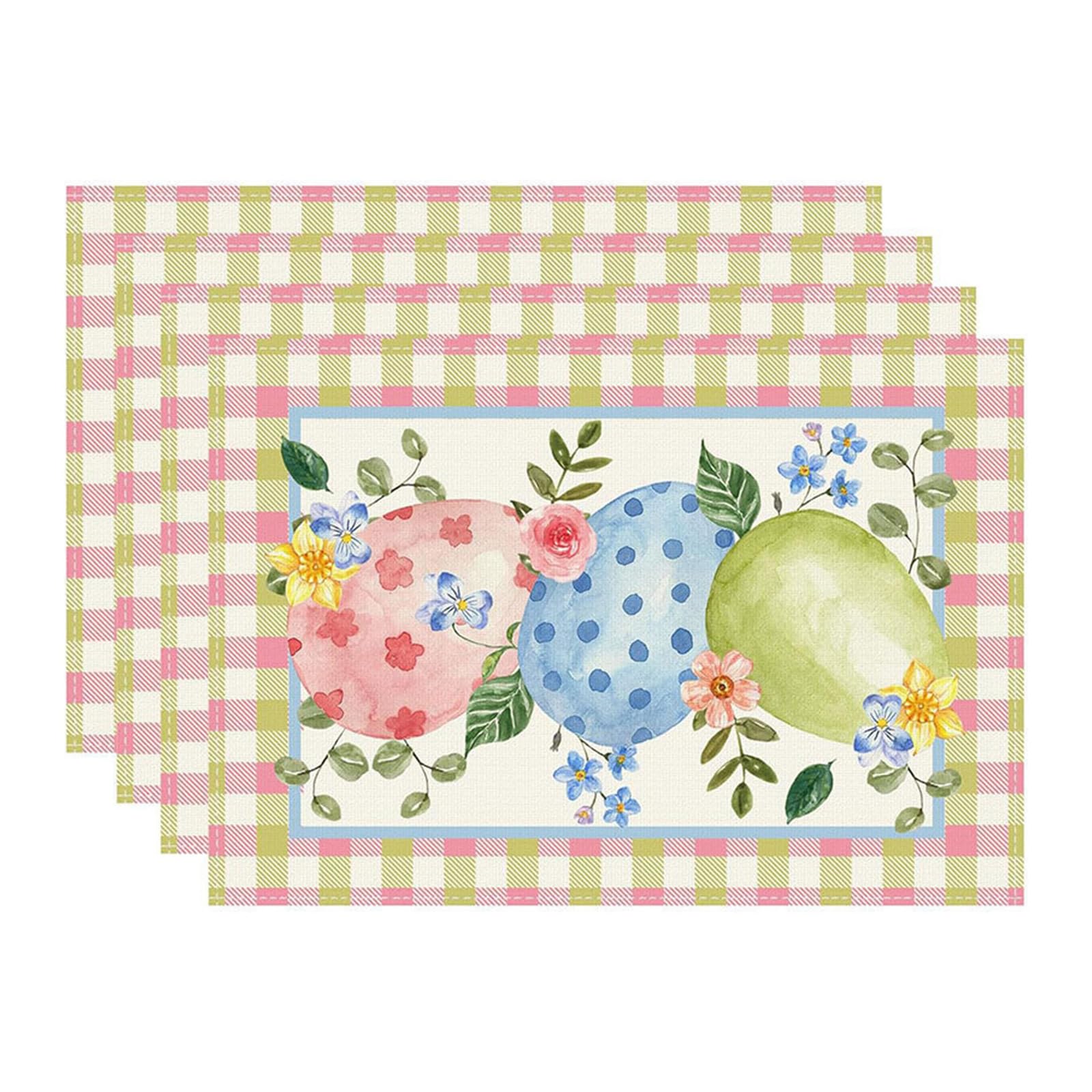 Of 4 Festival Decoration Dining Mats Linen Nonslip Kitchen Table Protectors Decorative Placemats for Parties Table Placemat
