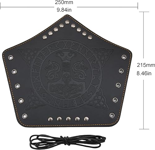 Miniatura 4 de AZORA Pulsera de cuero con guantelete medieval, con hebilla, brazalete ancho, armadura, 2 unidades