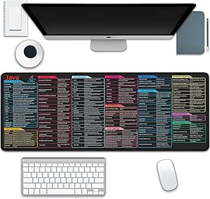 Amazon.com: Java Commands Shortcuts Mouse Pad Desk Pad,XL Cheat Sheet ...
