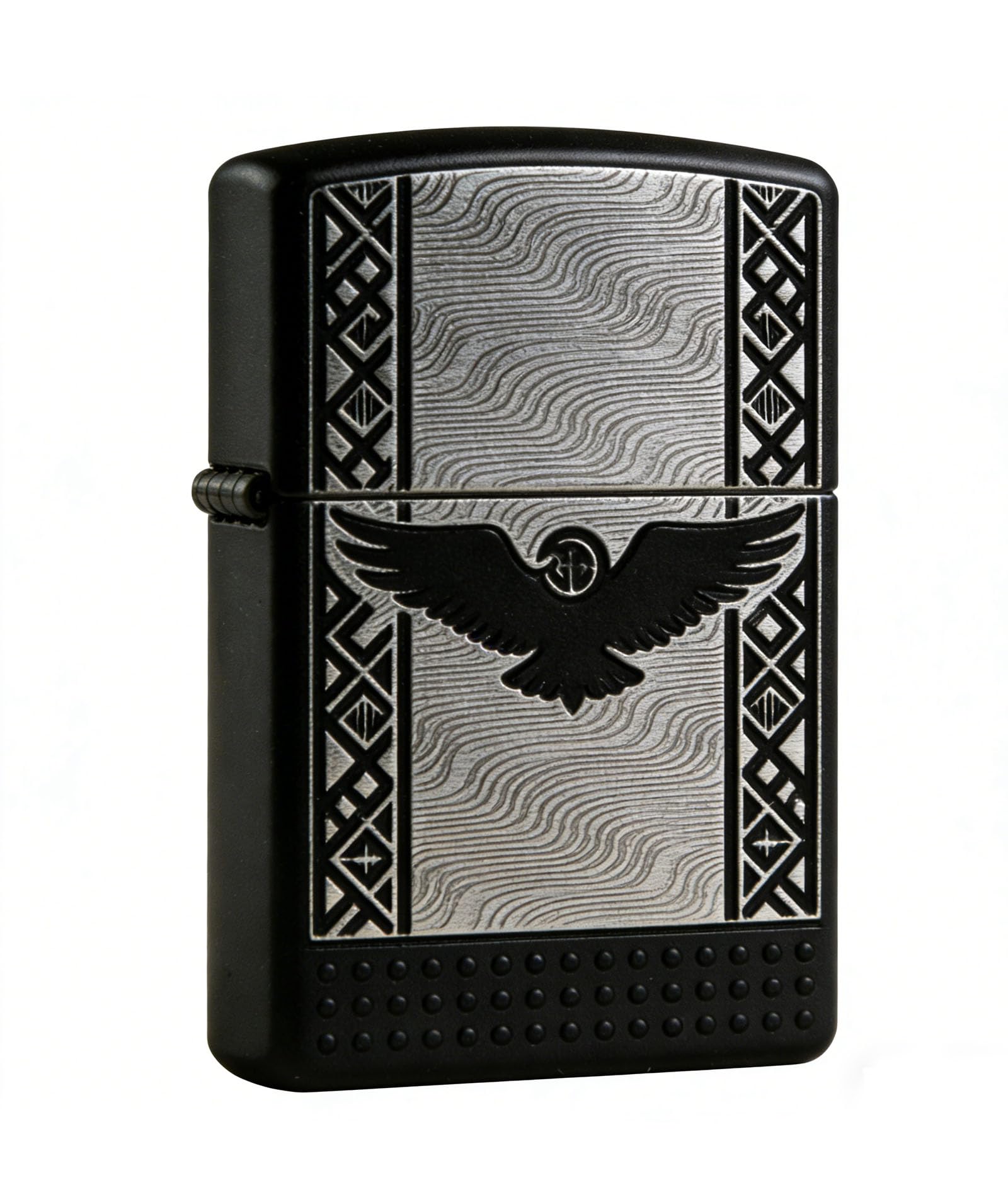 Reusable Raven Flip Top Kerosene Lighter Windproof Mini Open Flame Trench Kerosene Lighter for Outdoor Hiking Gifts (C)