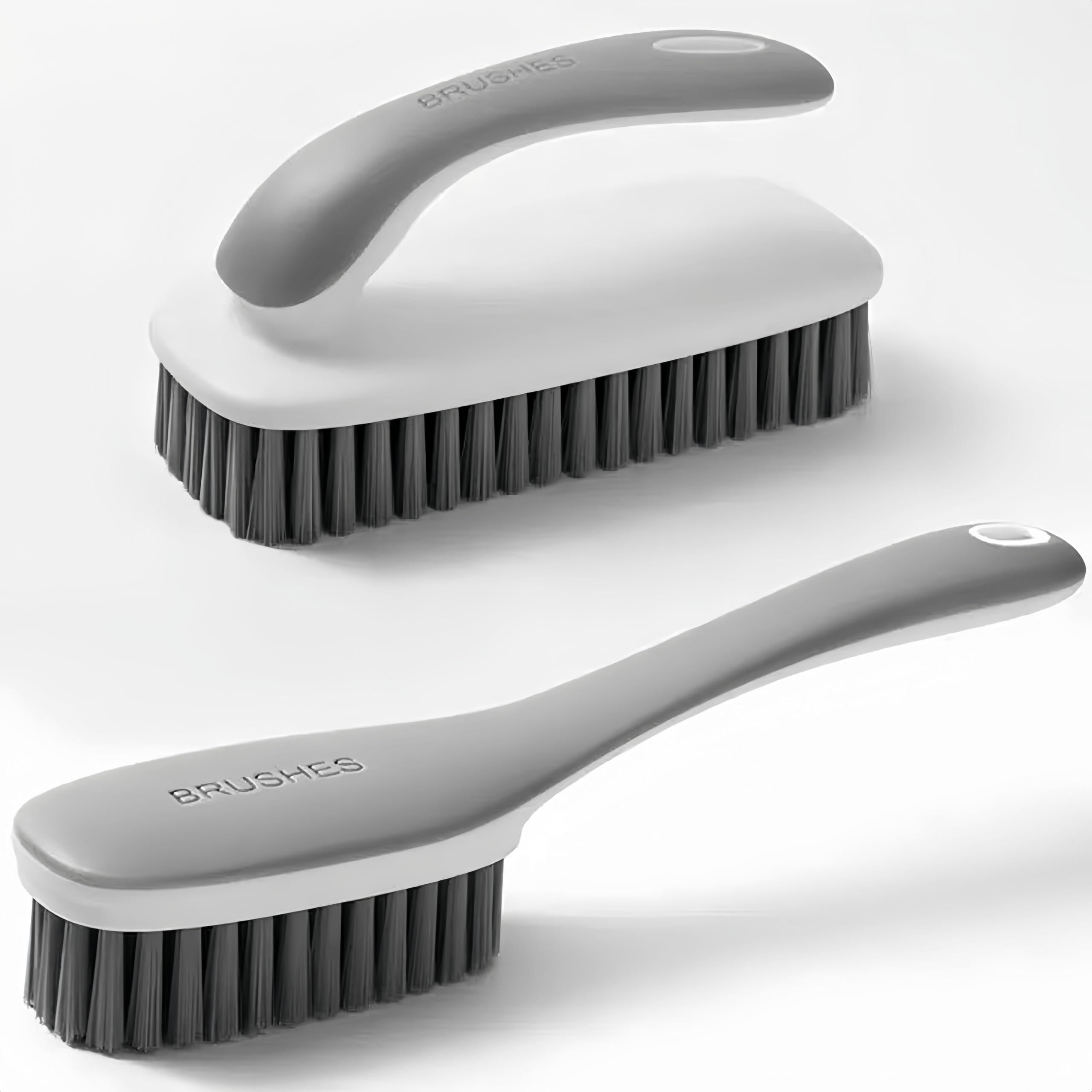 Scrub Brush for Stains-2 Pack Fabric Cleaning Brush,Laundry Stain Remover Brush,Clothes Scrub Brushes Cleaner Soft Bristle Scrubbing Brushes Household Cleaning for Carpet Shoes Clothes Bags (Gray)