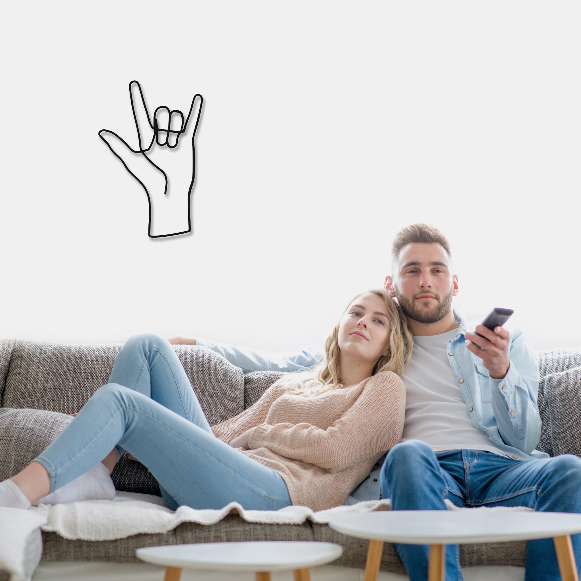 ASL I Love You Heart Hands Decor Sweet Metal Love Sign,Home Decor For Bedroom Living Room Dorm,ASL Gift Decoration