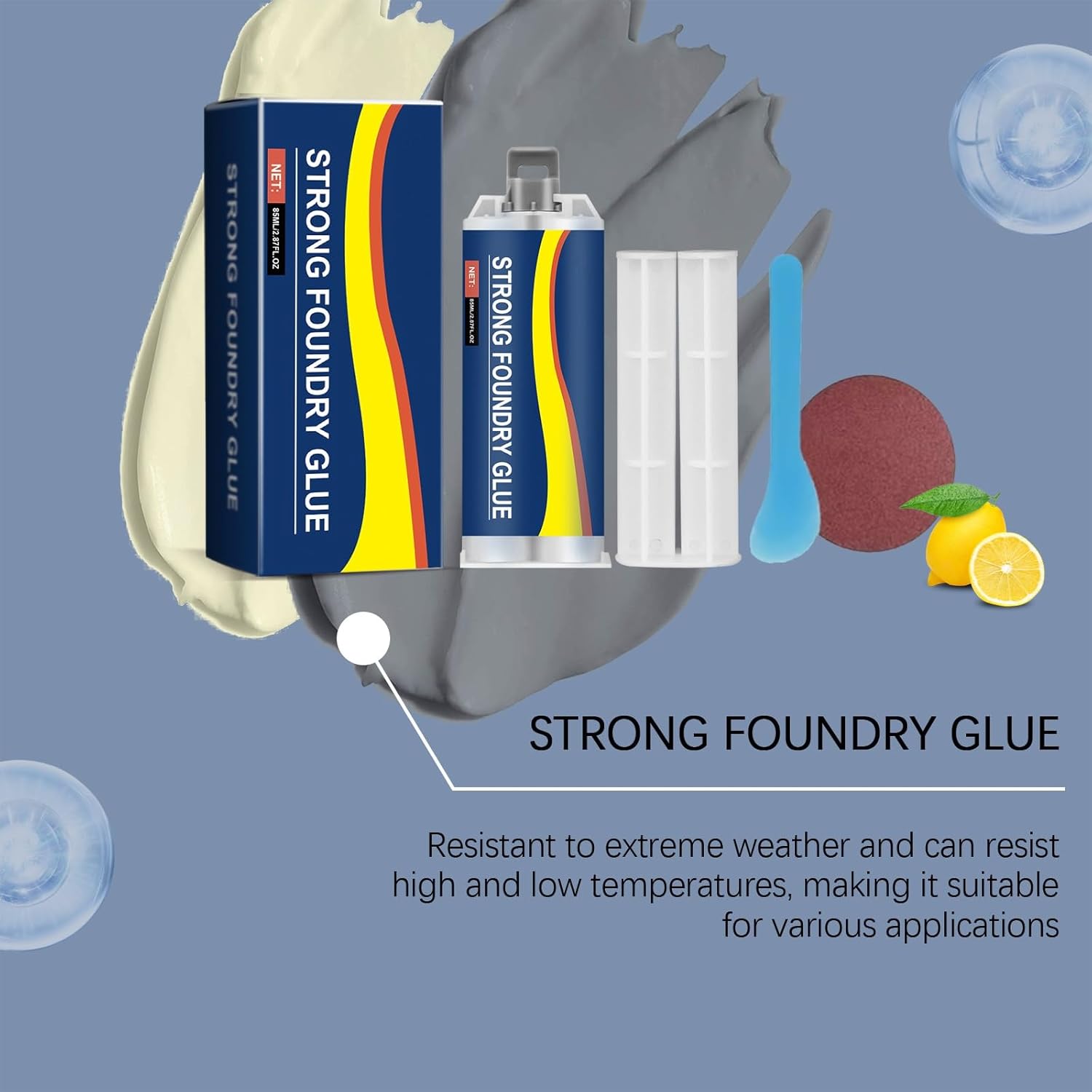 Enhanced Casting Metal Repair Glue, Heavy Duty AB Epoxy Liquid Weld for Casting Defects, High Temperature Resistant Waterproof Adhesive for Metal, Plastic, Ceramics & Automotive Welding (3PCS)