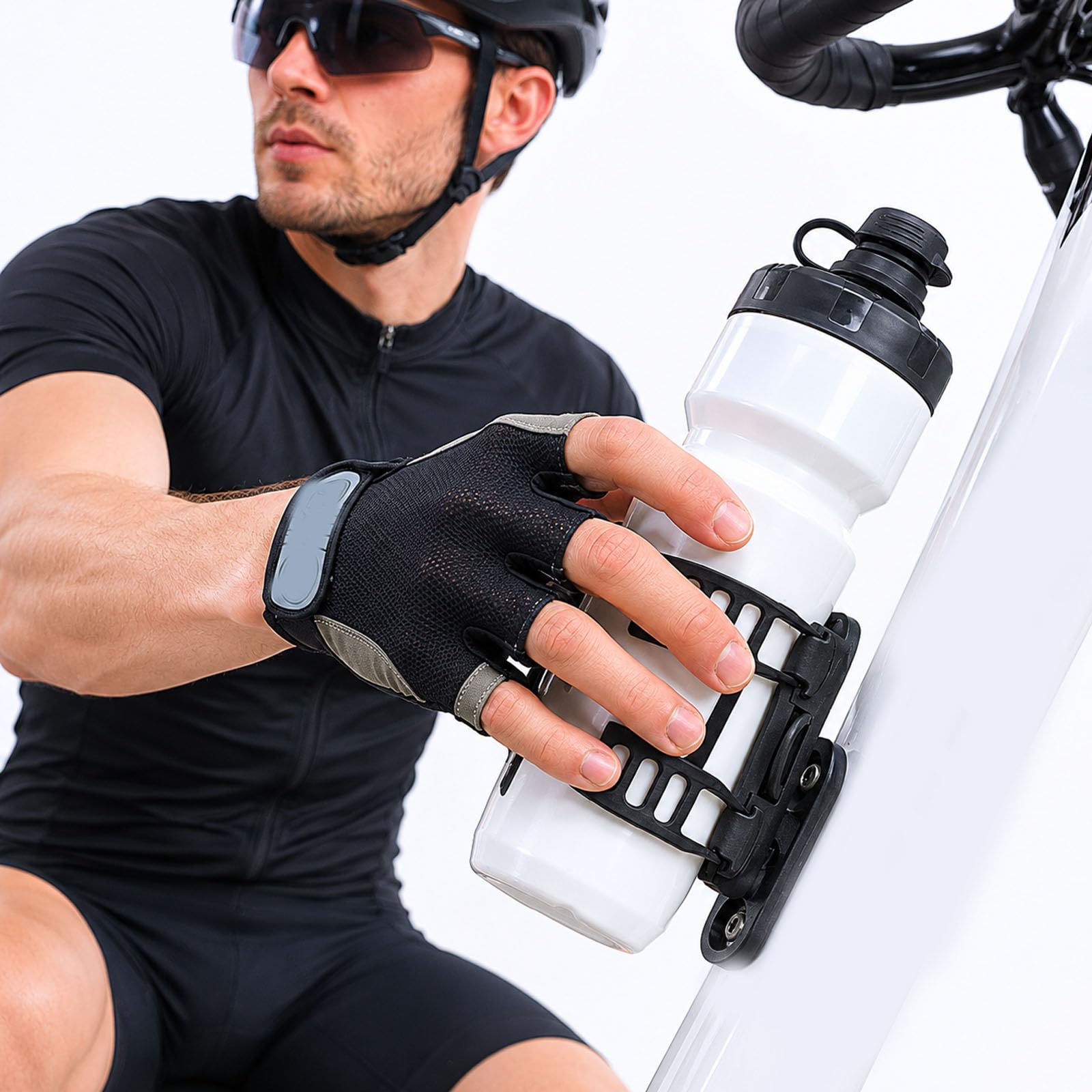 Portabotellas magnético para Bicicleta con botón de liberación rápida, Soporte para Bebidas Equipado para Scooter de montaña y Carretera (1XL)