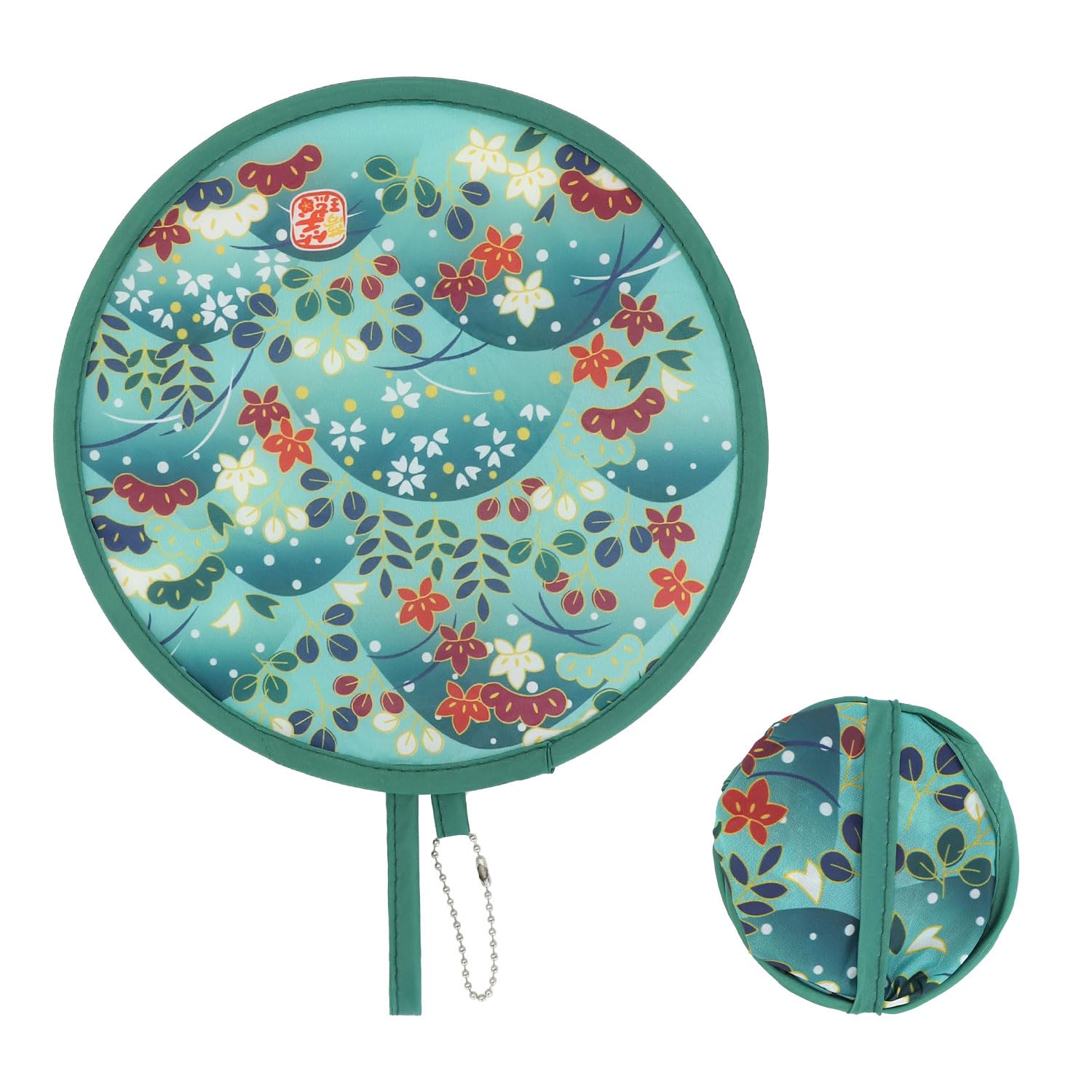 DohiaDohia Foldable Fan Round Japanese Style folding Fan Summer Round Folding Hand Fan Decorative Collapsible Handheld Folding Fan for Women Girls Festival Wedding Party Portable ST4-RBZTYS (green)