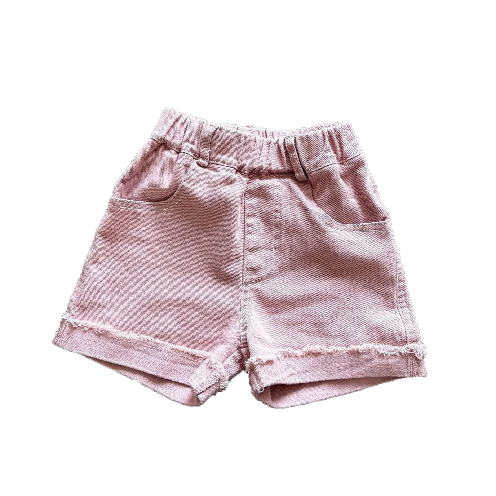 Short fille en coton léger avec taille élastique confortable - 8