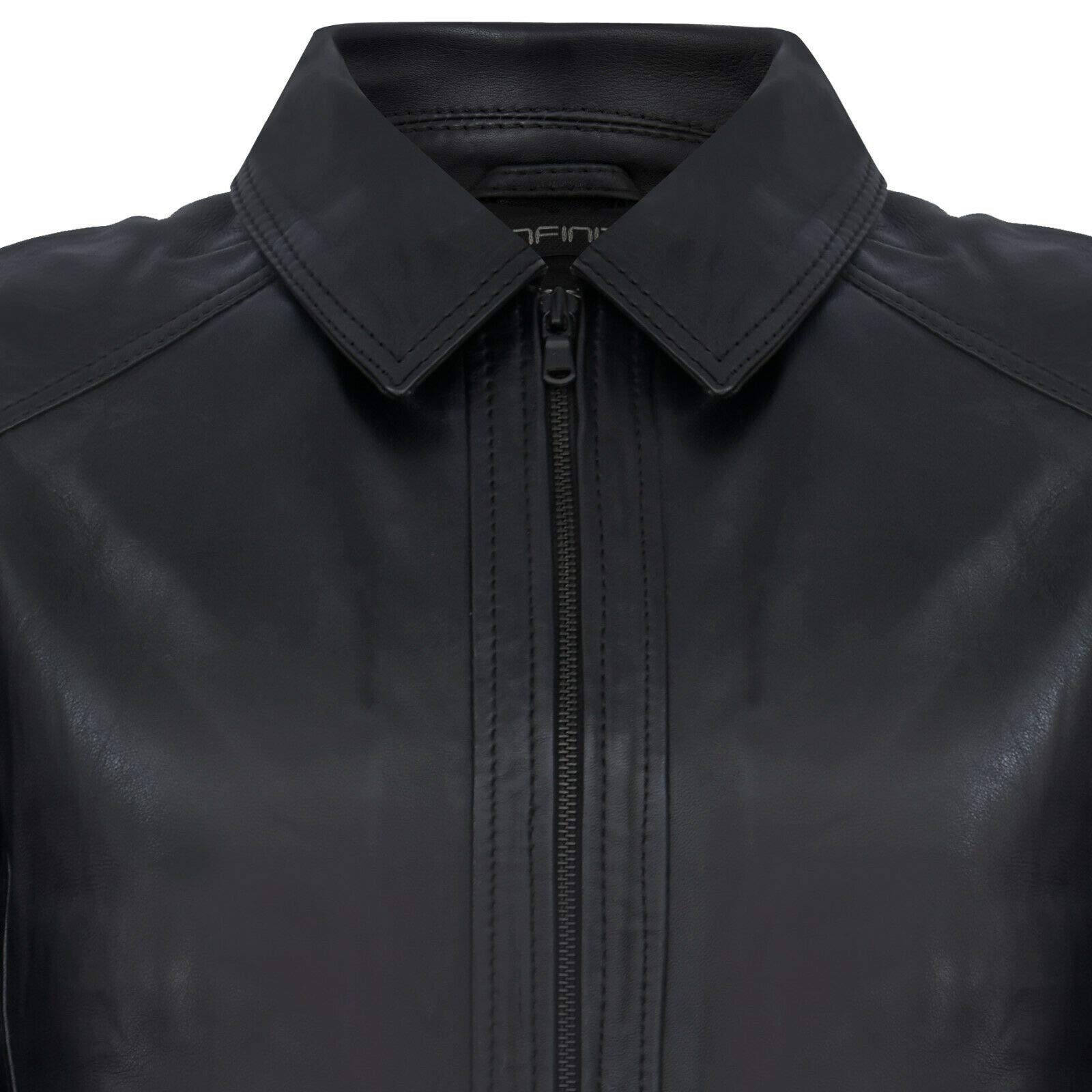 Chaqueta Motera Harrington de Cuero Clásica y Elegante Para Hombre
