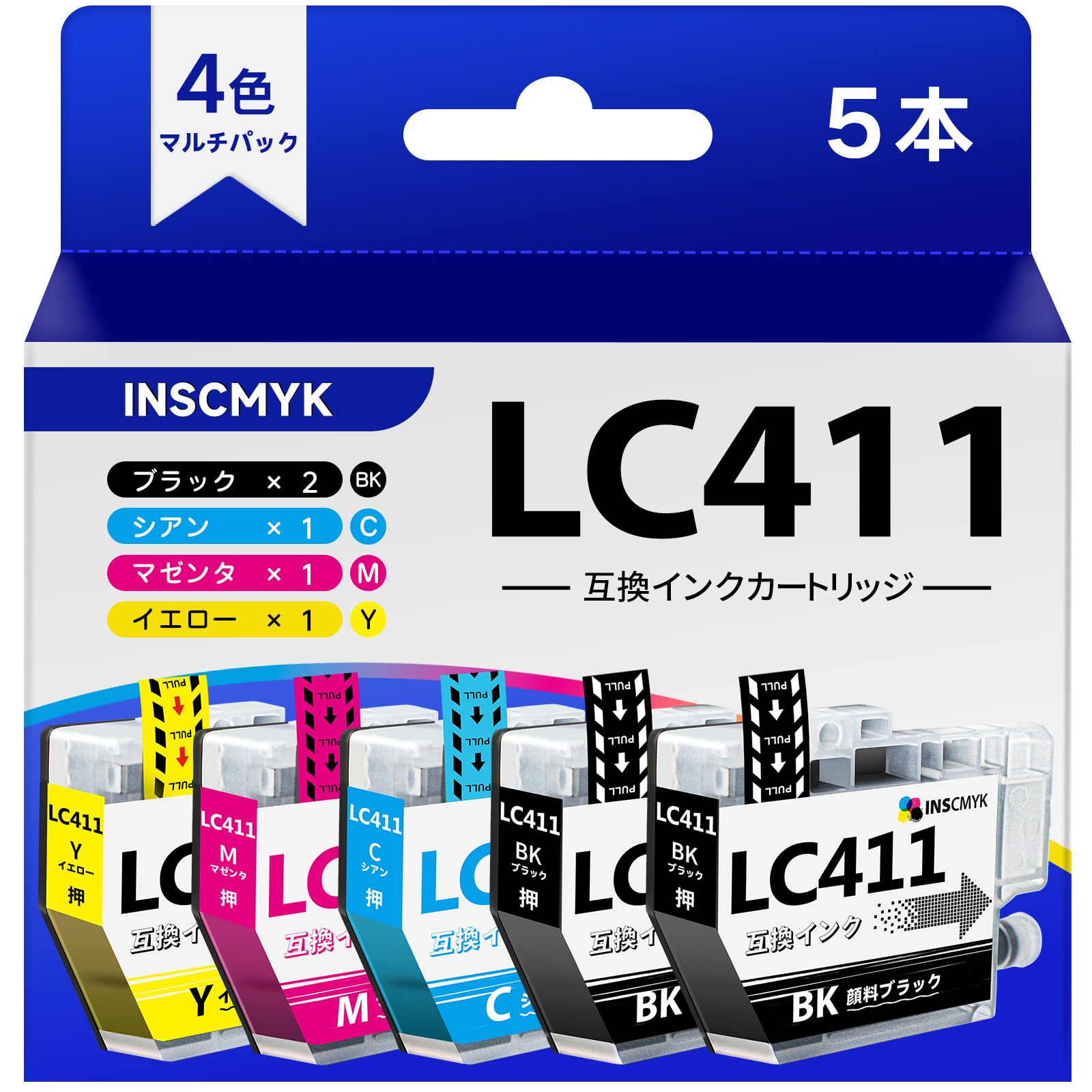 Amazon.co.jp: 「INSCMYK製」LC411-4PK ブラザー用 LC411 インク