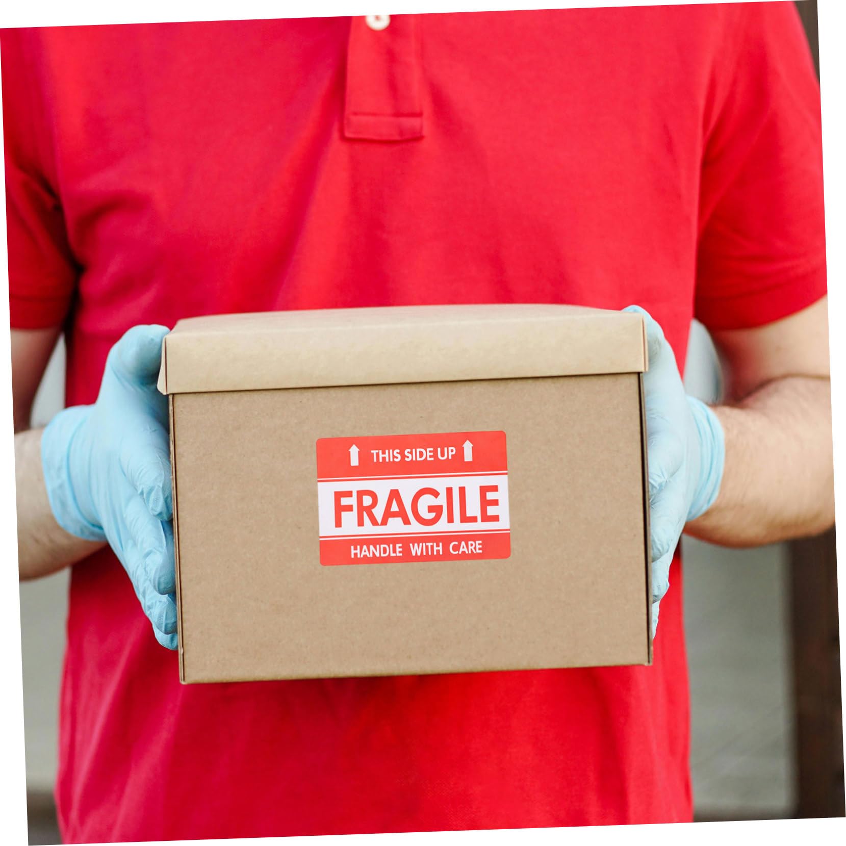 HOMOCONO Fragile Package Sticker 300 Pack of Caution Fragile Stickers for Moving Shipping
