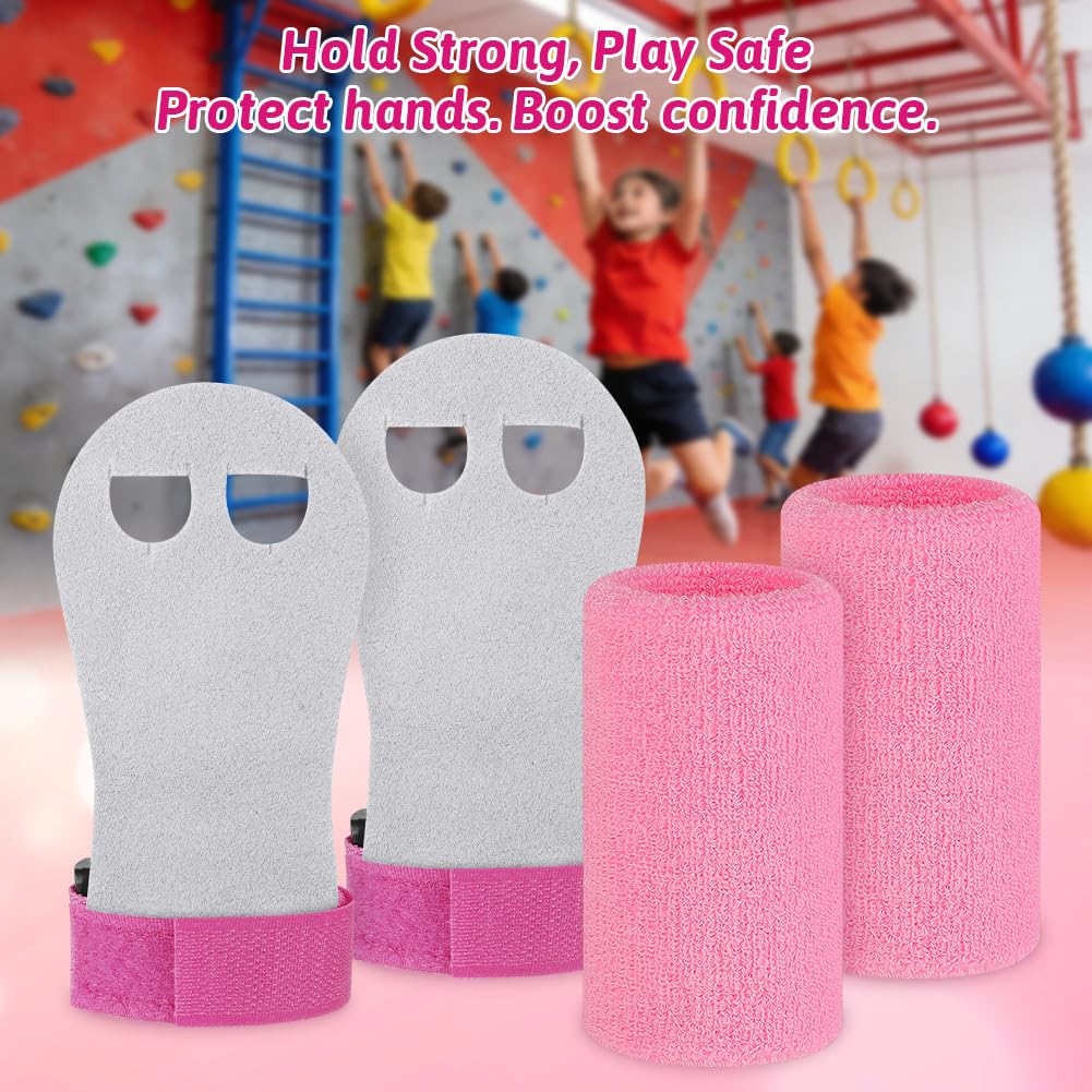 DiULi Set di 2 Impugnature da Ginnastica per Ragazze e Ragazzi, Protezione per i Palmi e Supporto per Il Polso, Accessori Sportivi per Allenamento ed Esercizio dei Bambini, S/M