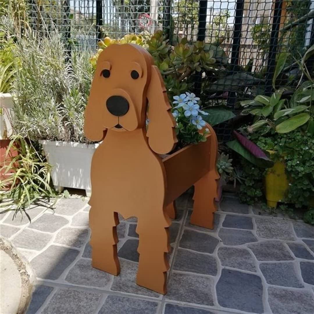 Cute Dog Flower Planter Plant, PVC Animal Plant Pots Garden Planters for Succulent, Small Gifts Dog Planter, Storage Containers Dog Planters, Cartoon Planter for Indoor Outdoor Garden Decoration