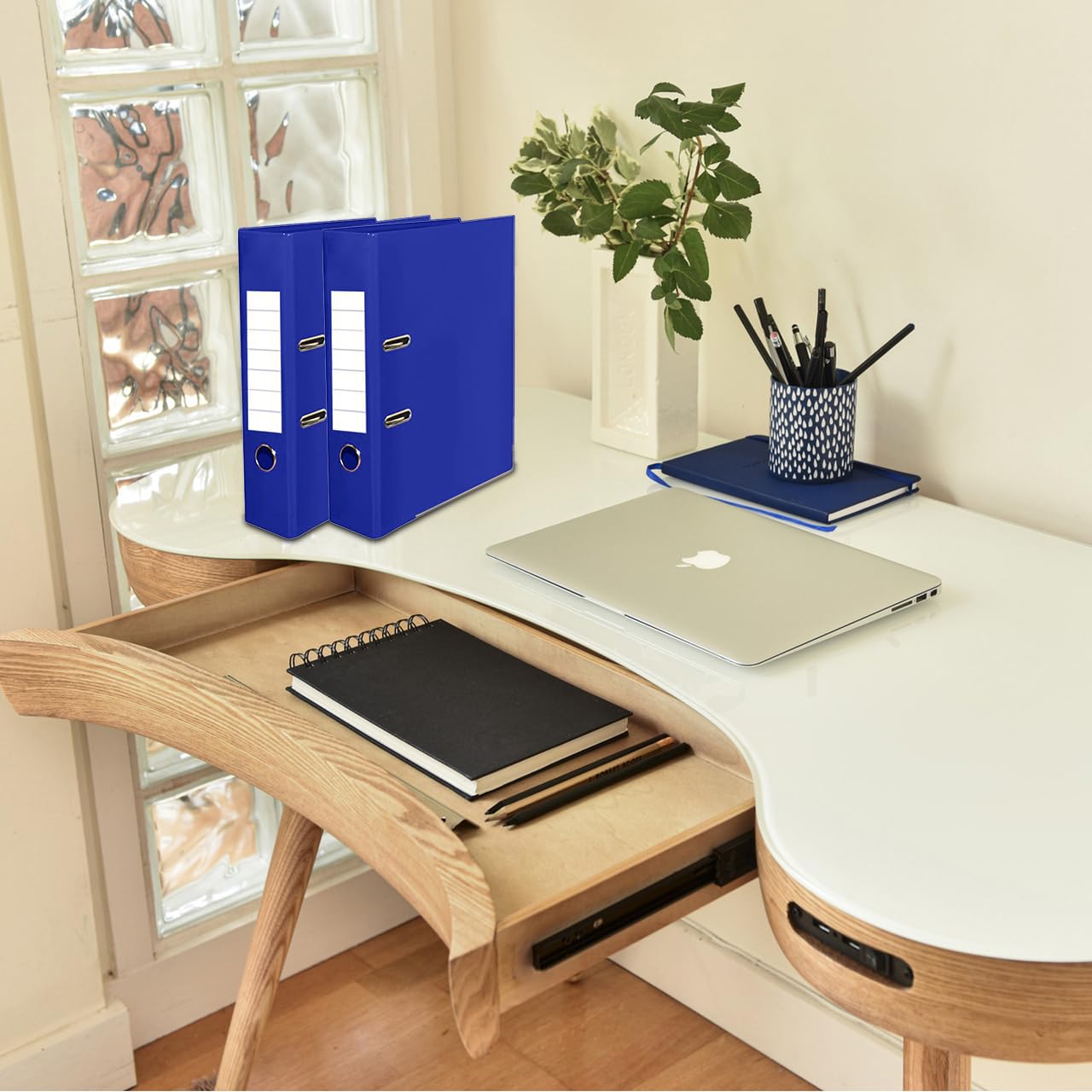 Pukka Pad, Premium Lever Arch File – 5 Pack Of 2-Ring Binder Portfolios For Work Or Home Paperwork Organisation - 32 X 28cm - Blue - View #10