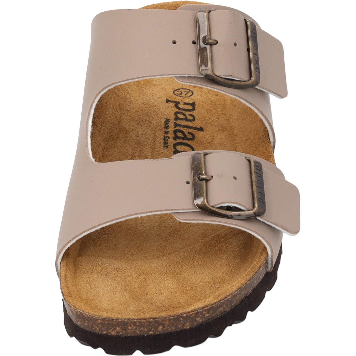 Palado Pantoletten Damen Kormos - bequeme Sandalen Made in Spain - Hausschuhe mit dämpfendem Kork-Fußbett - modische Sommerschuhe