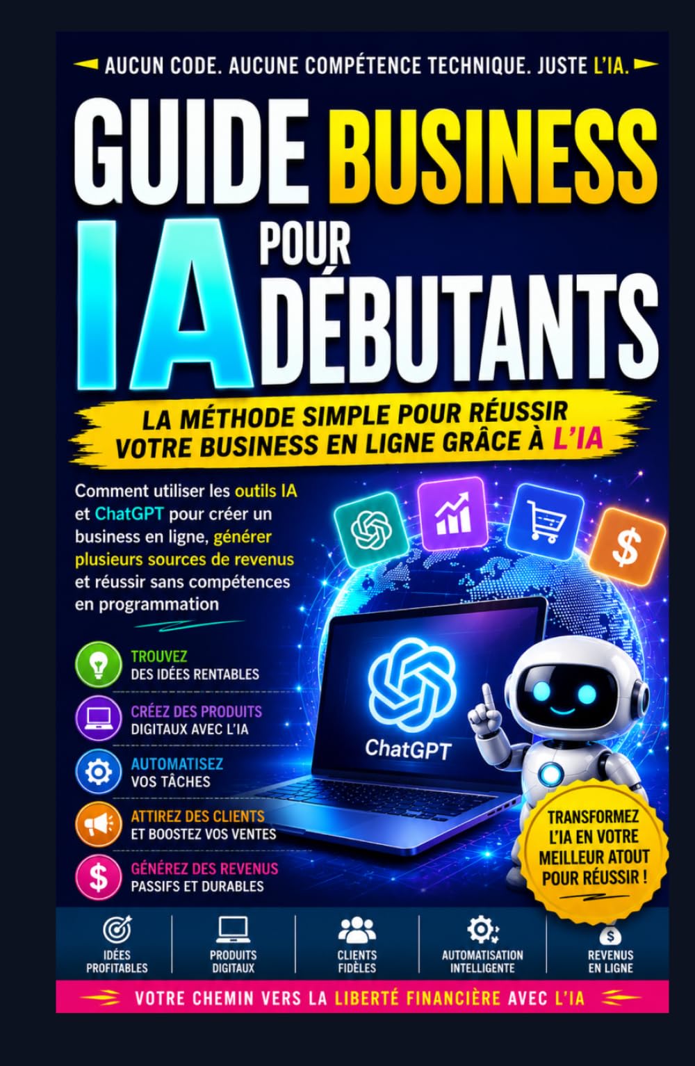 Guide d'affaires IA pour débutants: Comment utiliser les outils d'IA et ChatGPT pour Démarrez une entreprise en ligne sans Codage ou compétences techniques