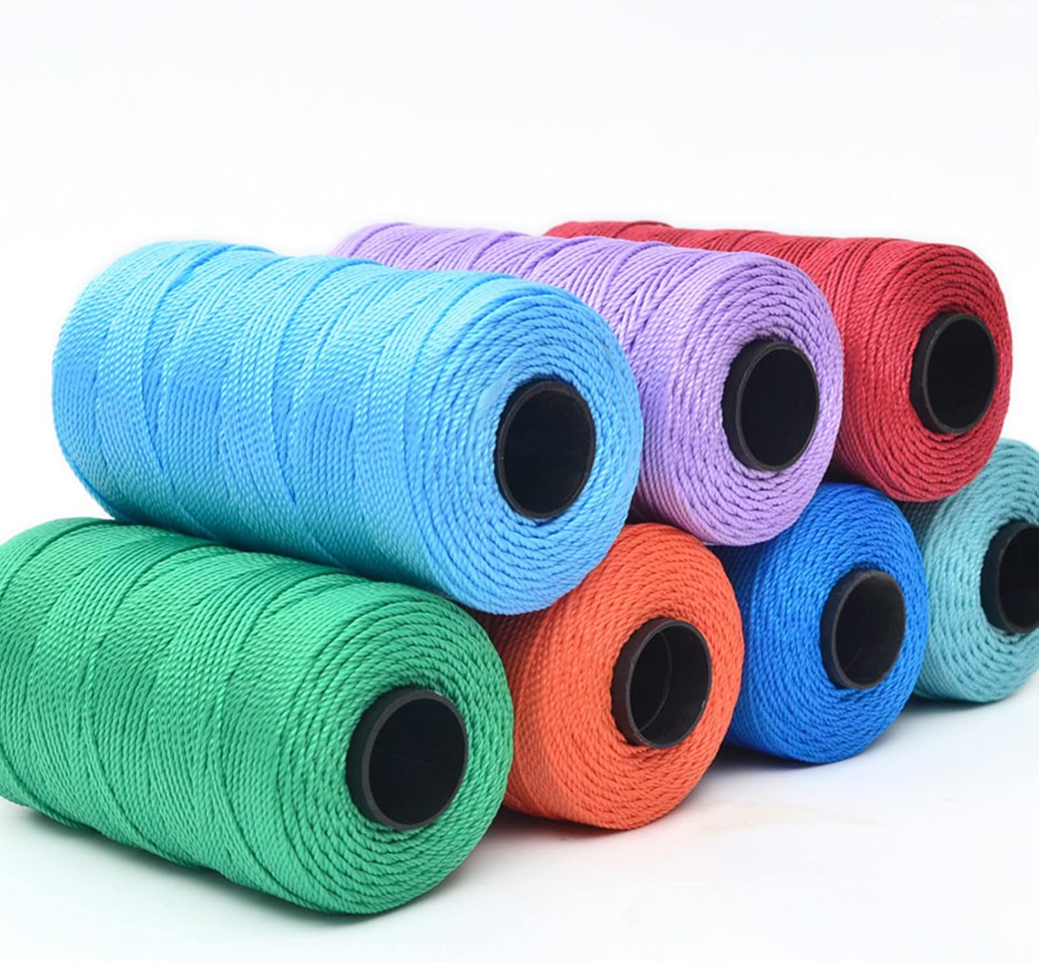 JeogYong Polypropylene Macrame Cord 1.5mm x 656 feet Thick 3 Strand Twisted 100% Polypropylene Rope Twine String Macrame Yarn, Colored Knitting & Crochet Bag Cord Crochet Thread Supplies for Knitter