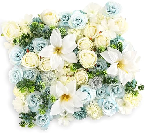 Flores artificiales, 57 piezas, flores falsas, flores sintéticas para ramos de boda, centros de mesa, despedida de soltera, decoración de mesas de