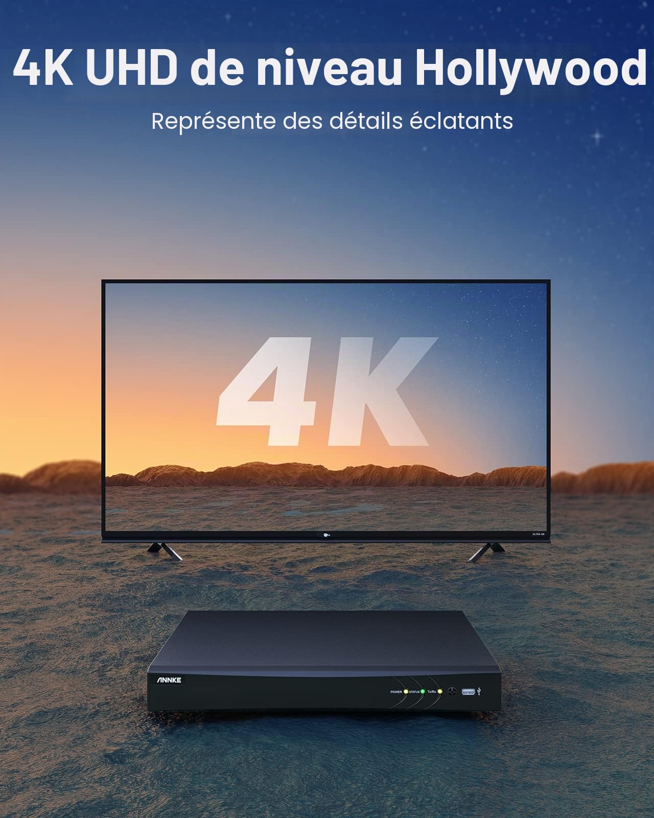 ANNKE Enregistreur DVR 4K 8 canaux CCTV AI DVR avec détection humaine et véhicule, compatible avec les caméras AHD/CVI/TVI/IP/CVBS (analogique), sans disque dur