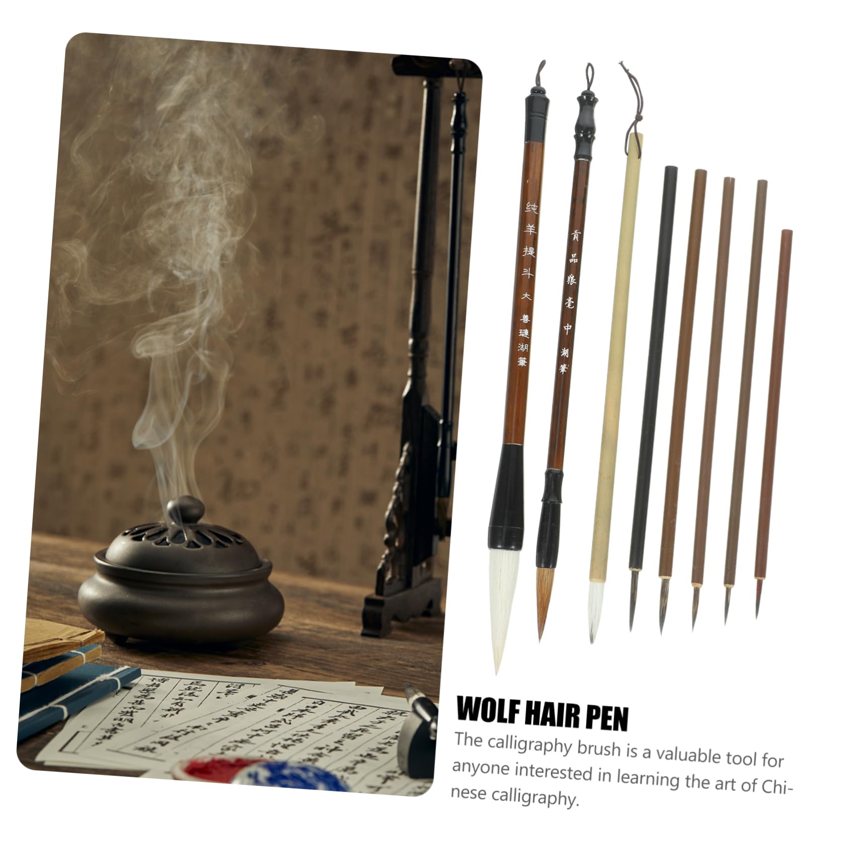 DOITOOL 1Set Calligraphy Brush for Beginners Traditional Art Supplies Smooth Writing and Ink Absorption for Painting and Calligraphy Practice