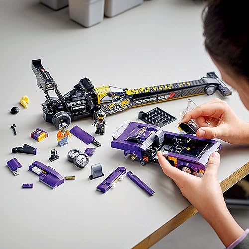 Miniatura 5 de LEGO Speed Champions Mopar Dodge/SRT Top Fuel Dragster y 1970 Dodge Challenger T/A 76904 juguete de construcción; nuevo 2021 (627 piezas)