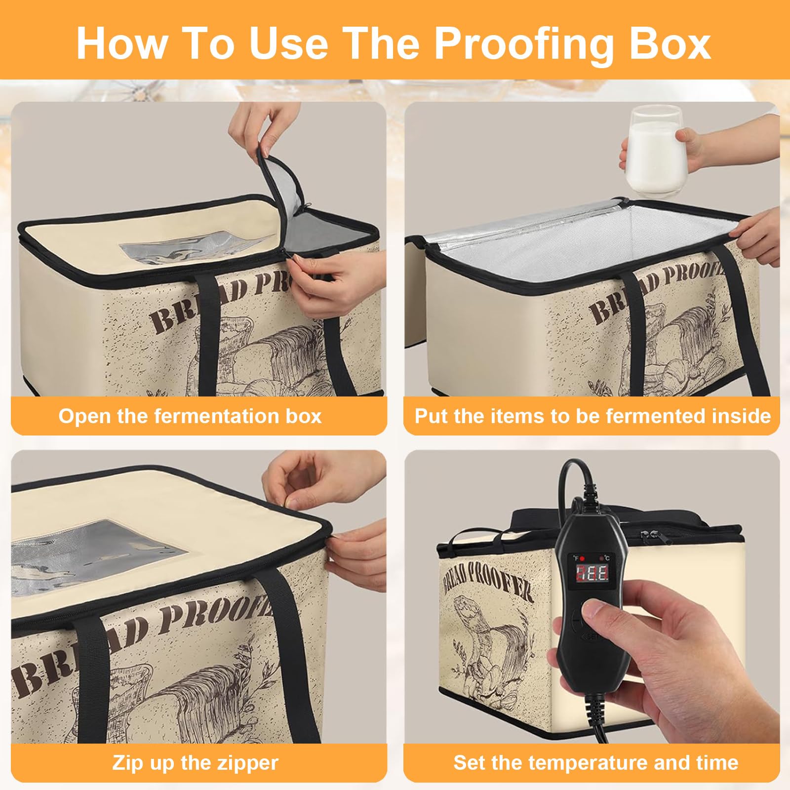 Lievitatore Pane Elettrico Con Controllo Temperatura - Scatola Fermentazione Impasto Per Casa - Foto 3