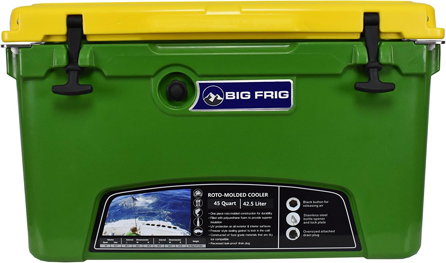 Big Frig Green & Yellow Denali Cooler (45 Quart) w/ 5 Year