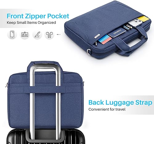 Miniatura 4 de Bolsa de hombro para laptop de 15.6, 16, 17.3 pulgadas, para hombres y mujeres, funda de transporte impermeable para computadora, bolsa de