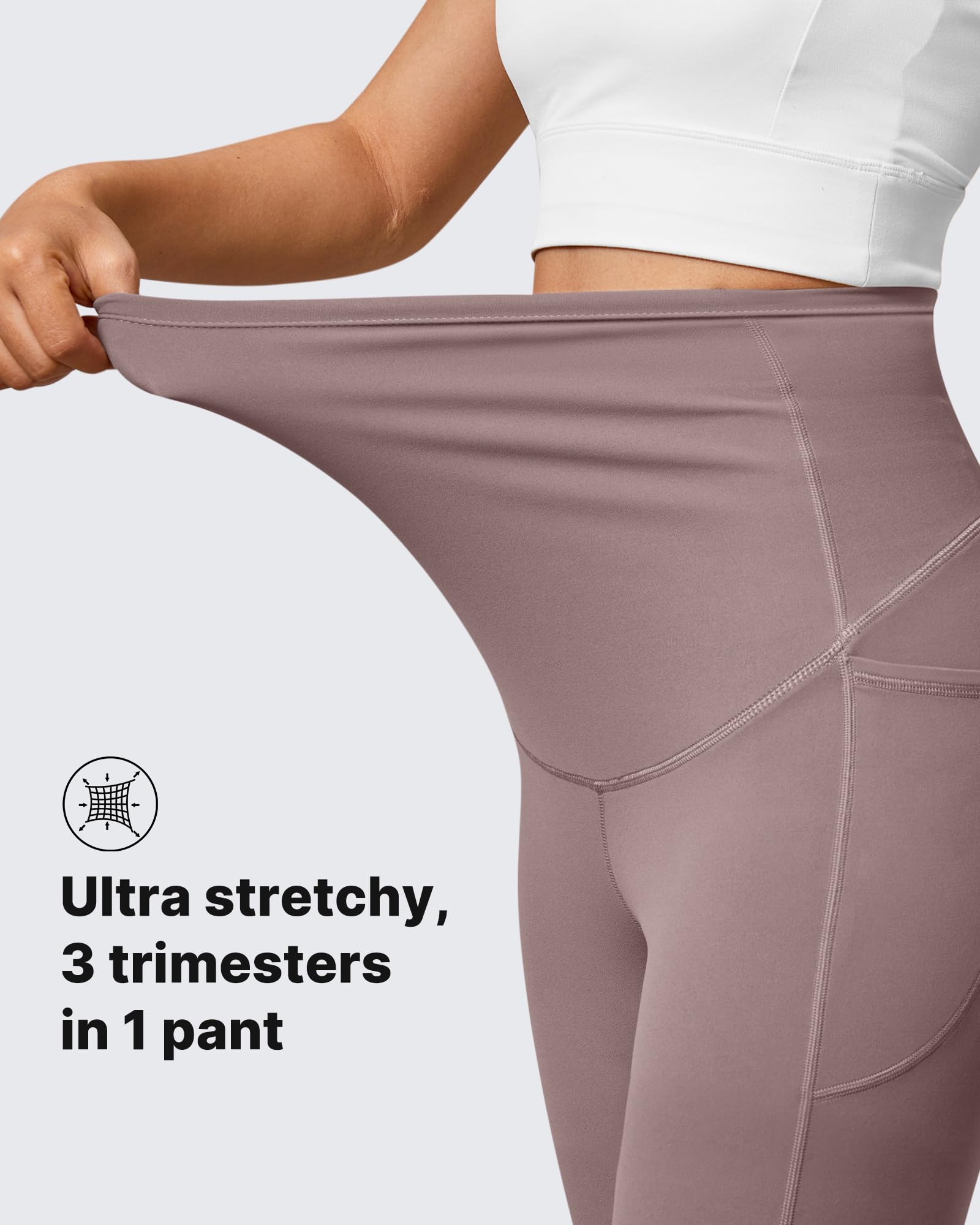 G4Free Umstandshose Damen Umstandsleggings Yogahose Hohe Taille Schlaghose Bootcut Umstandsmode Flared Schwangerschaft Leggings für Schwangere mit Taschen
