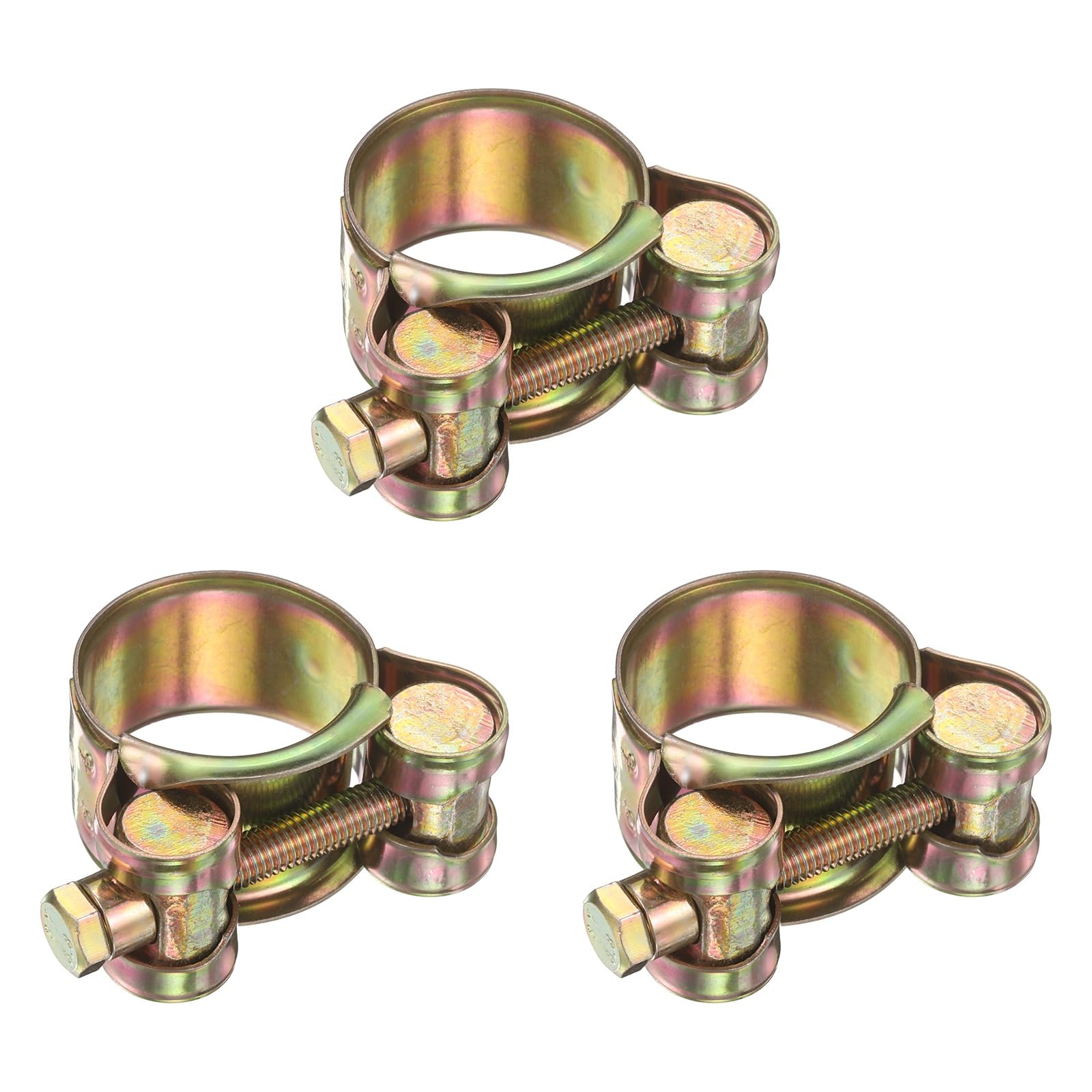 sourcing map 3pcs T-Bolt Hose Clamp 162-174mm (6.38-6.85") Galvanized Carbon Steel Adjustable Intake Radiator Pipe Clamps for Automotive Plumbing Industrial Pipes