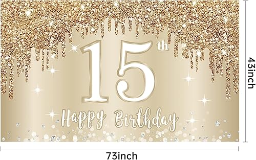 Miniatura 2 de Cartel de feliz cumpleaños número 15 para niñas decoración de cartel de cumpleaños de 15 años decoración de póster de cumpleaños de quince años 728