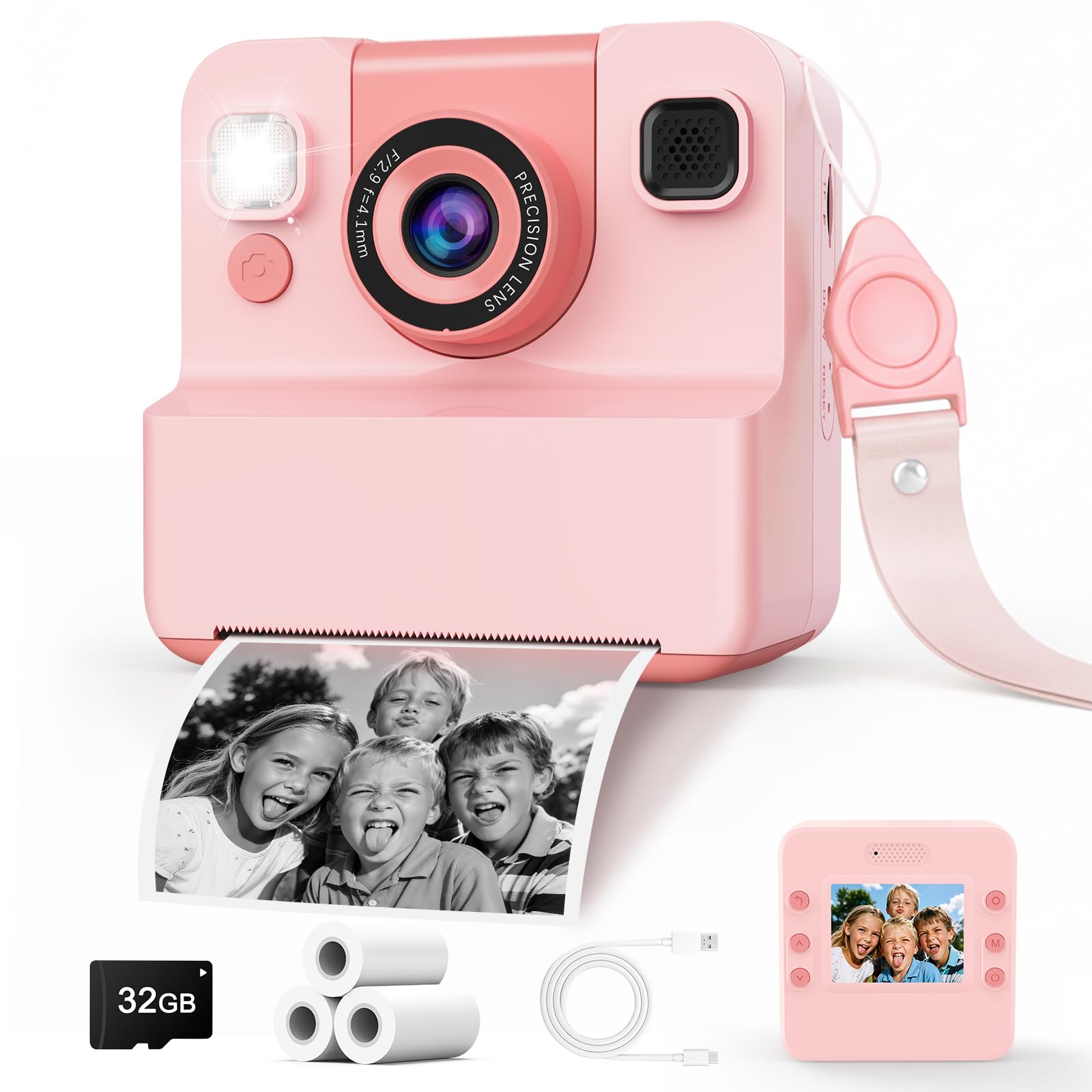 Yidoroye Macchina Fotografica Bambini Istantanea, 2.4" HD Fotocamera Bambini Regalo Bambina 3-12 Anni Macchina Fotografica Digitale Giochi Bambina 3-10 Anni Fotocamera Istantanea Regalo Natale