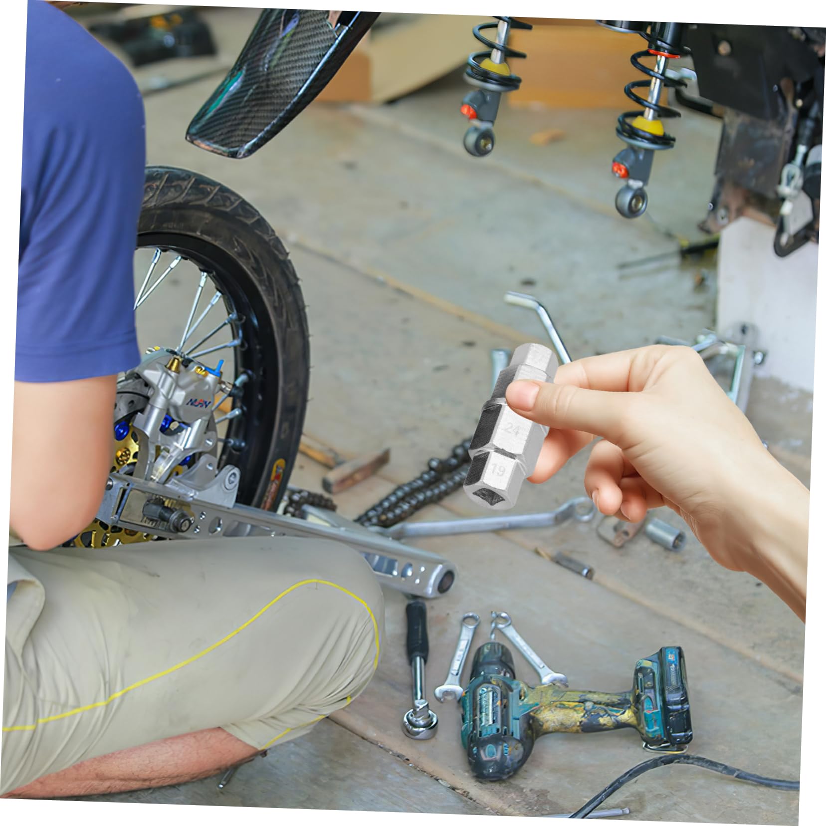 Ciieeo 2pcs Disassembly Sleeve Front Wheel Spindle Tool Front Wheel Spindle Removal Socket Axle Removal Tool Front Wheel Tool Kit Motorcycle Axle Tool Spindle Socket Tool 45 Steel