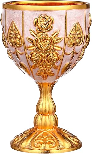 Homoyoyo Estilo Retro Metal Copa de vino Decorativo Adornos Cáliz de vino gótico Copa de vino decorativa (Plata)