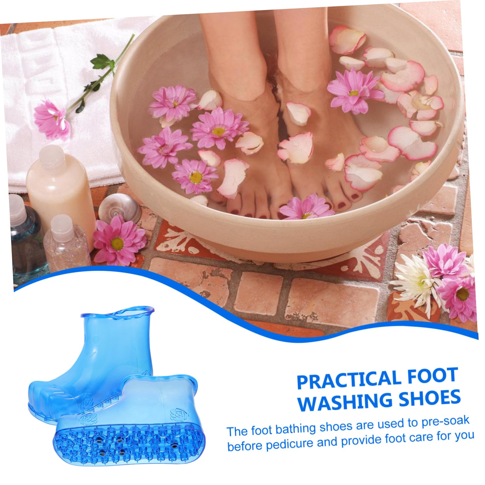Fußbad Badewanne aus Kunststoff Tragbar und Einfach zu Verstauen Massage Fußbadeschuhe für Entspannende Pedikürebäder zu Hause und Badezimmer