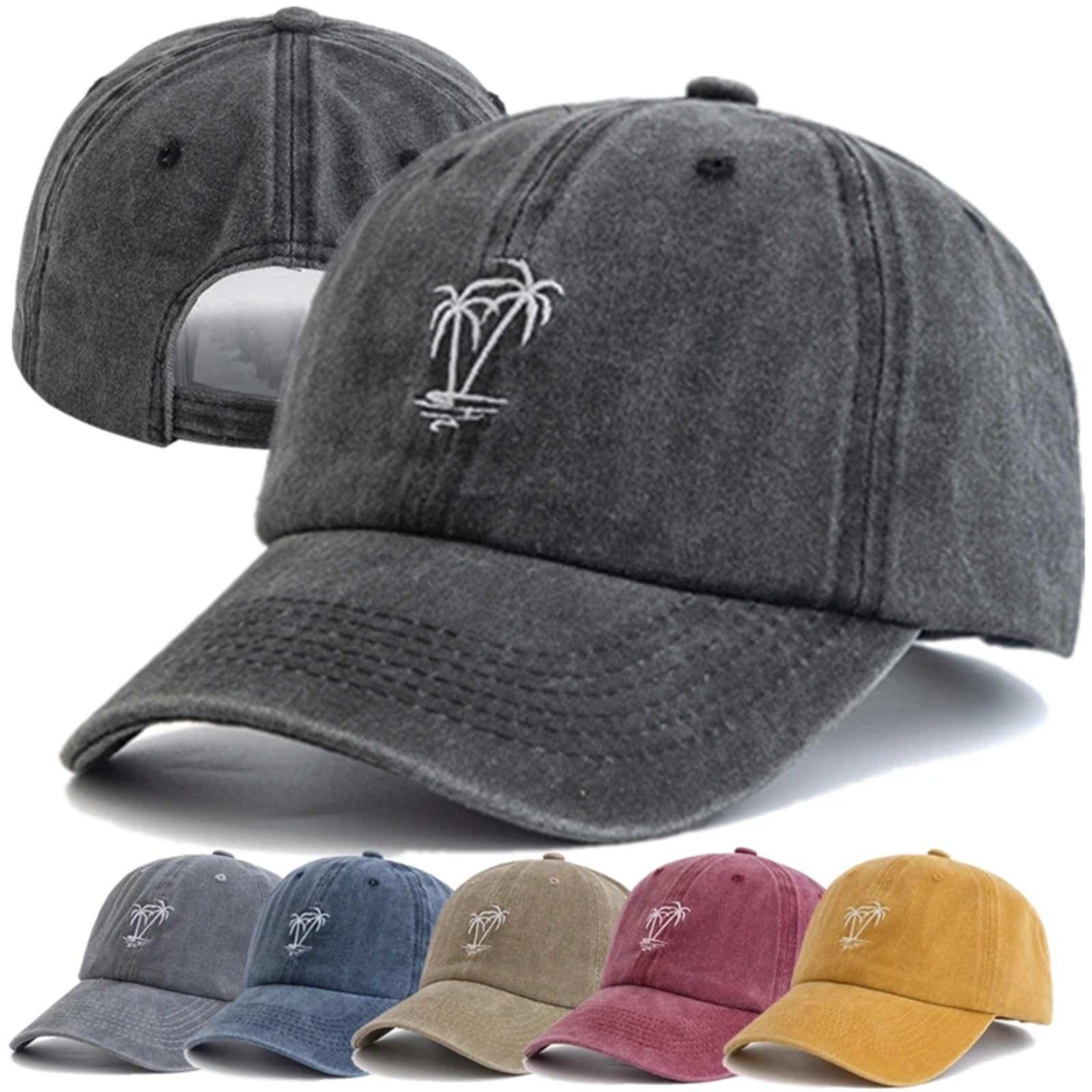 2 pezzi Unisex Lavato Cotone Berretto Ricamo Vintage da Baseball Uomo Donna Casual Cappelli Esterno per Uomo Donna
