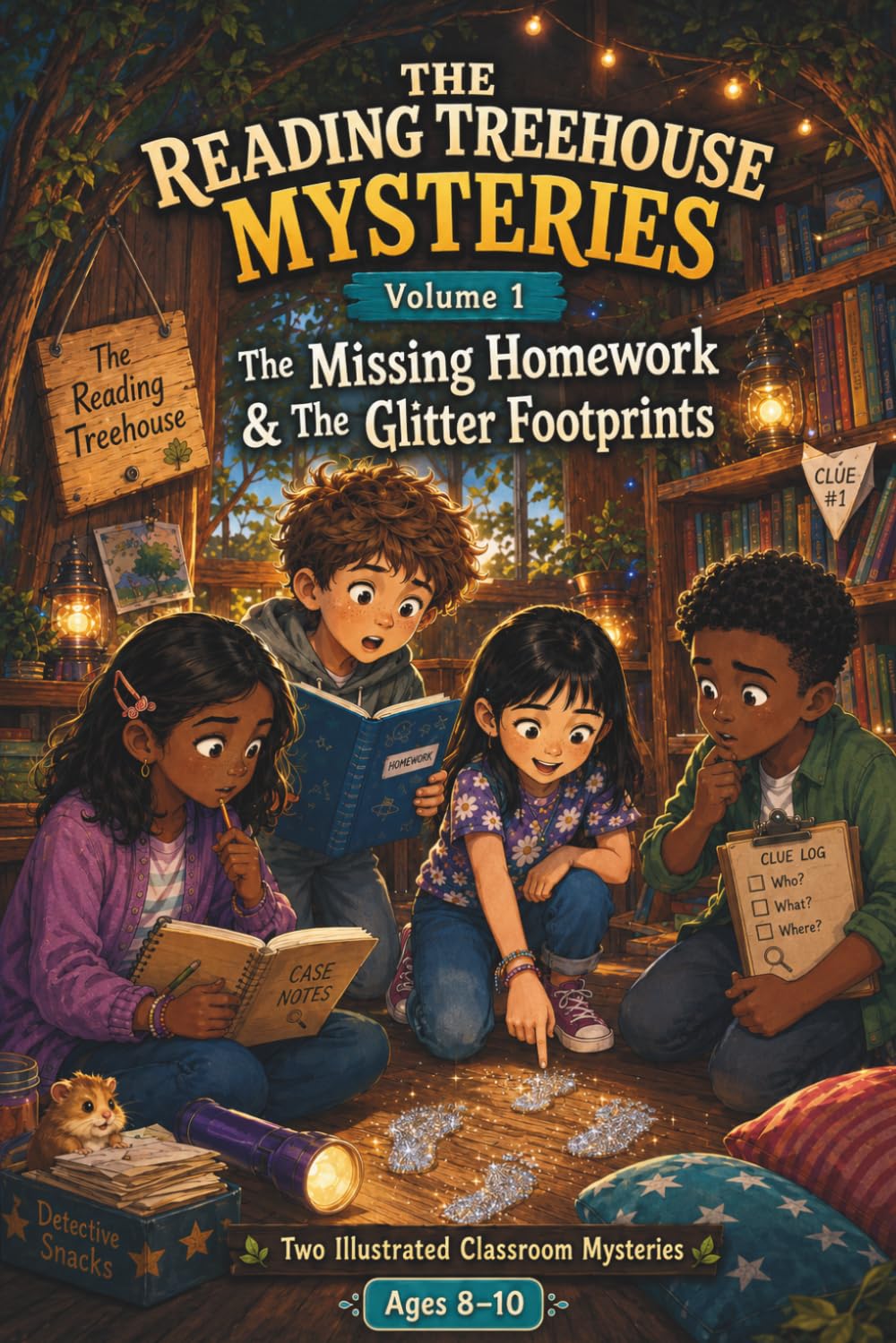 The Reading Treehouse Mysteries Volume 1: The Missing Homework & The Glitter Footprints: Two Illustrated Chapter Books for Kids Ages 8–10, School ... Chapter Book Mysteries for Kids Ages 8–10)