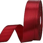1 inches 50 Yard Wine red Satin Ribbon for Gift Wrapping, Wedding, Crafts, Christmas,Easter, Floral, Hair, Invitation Decorations and More