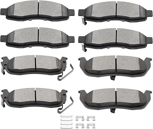 SCITOO Juego de pastillas de freno de cerámica delanteras y traseras para Infiniti QX56,2005-2006 para Nissan Armada,2004-2007 para Nissan Titan