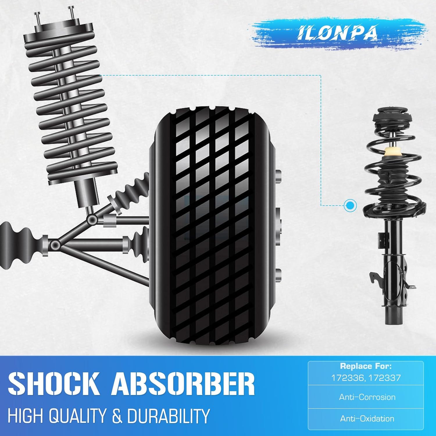 Front Struts Shocks Suspensions w/Coil Springs Absorber Assemblies for 2010 2011 2012 Camaro 3.6L V6, Strut Shock Absorbers Assembly Replace 172336 172337