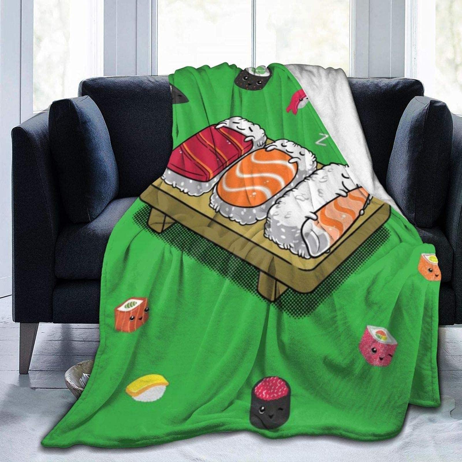 Dreamer Coperta Gigante A Forma Di Sushi – Plaid In Pile Di Flanella Morbidissimo, 152x140 Cm, Per Divano E Letto