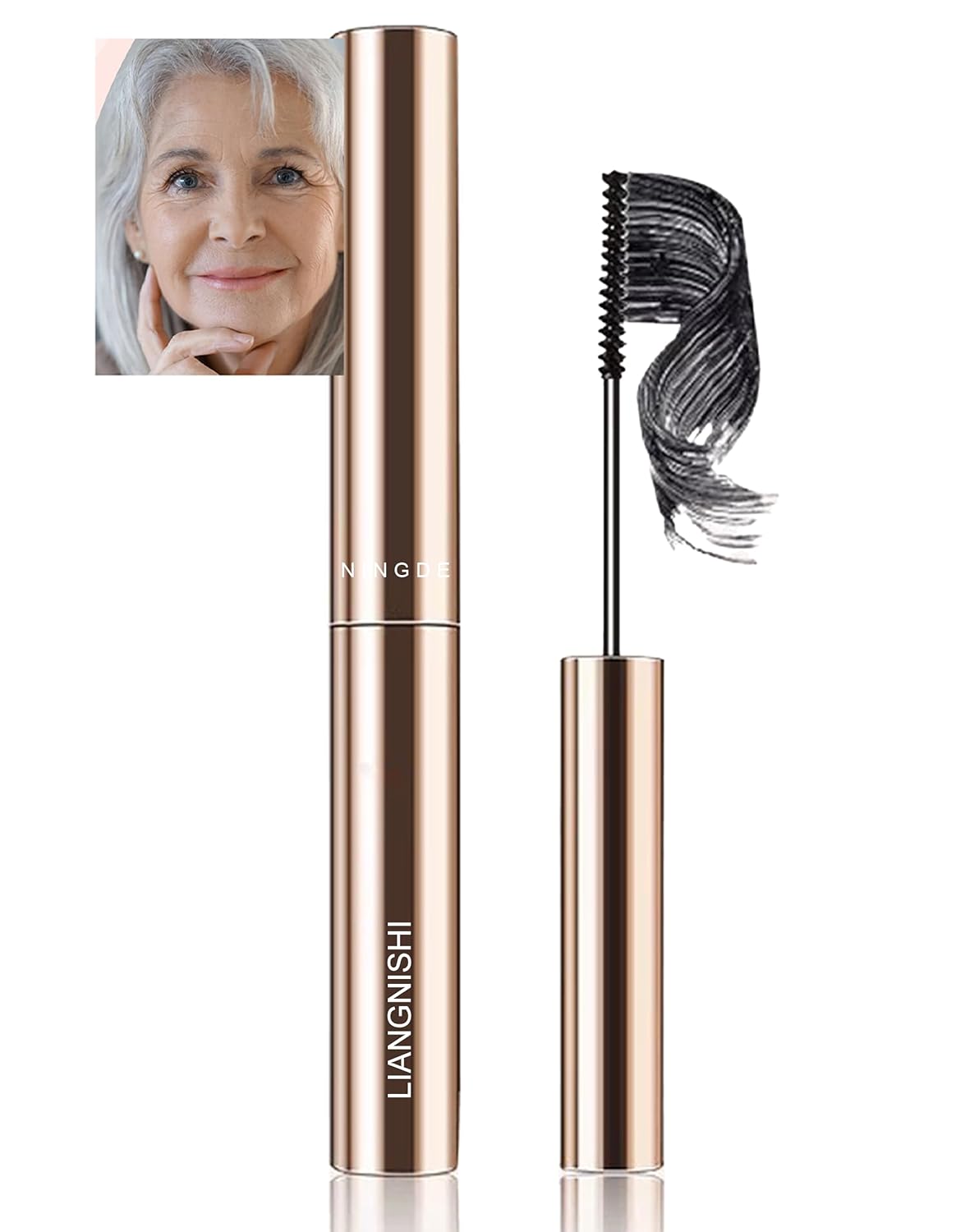 Black Mascara for Fine Short Lash & Older Women & Mulit-layered Lashes, Ultimate Length Volumizing Lower Bottom Lashes Mascara, Ultra-Precise Slim Adjustable Brush to Any Angle, Smudge-proof
