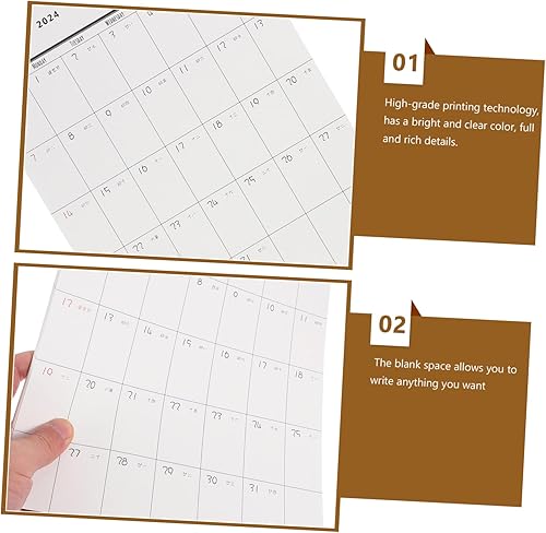 Miniatura 8 de NOLITOY Calendario montado en la pared, calendario 2024, calendario colgante 2024, calendario colgante de vacaciones, agenda de citas, calendario