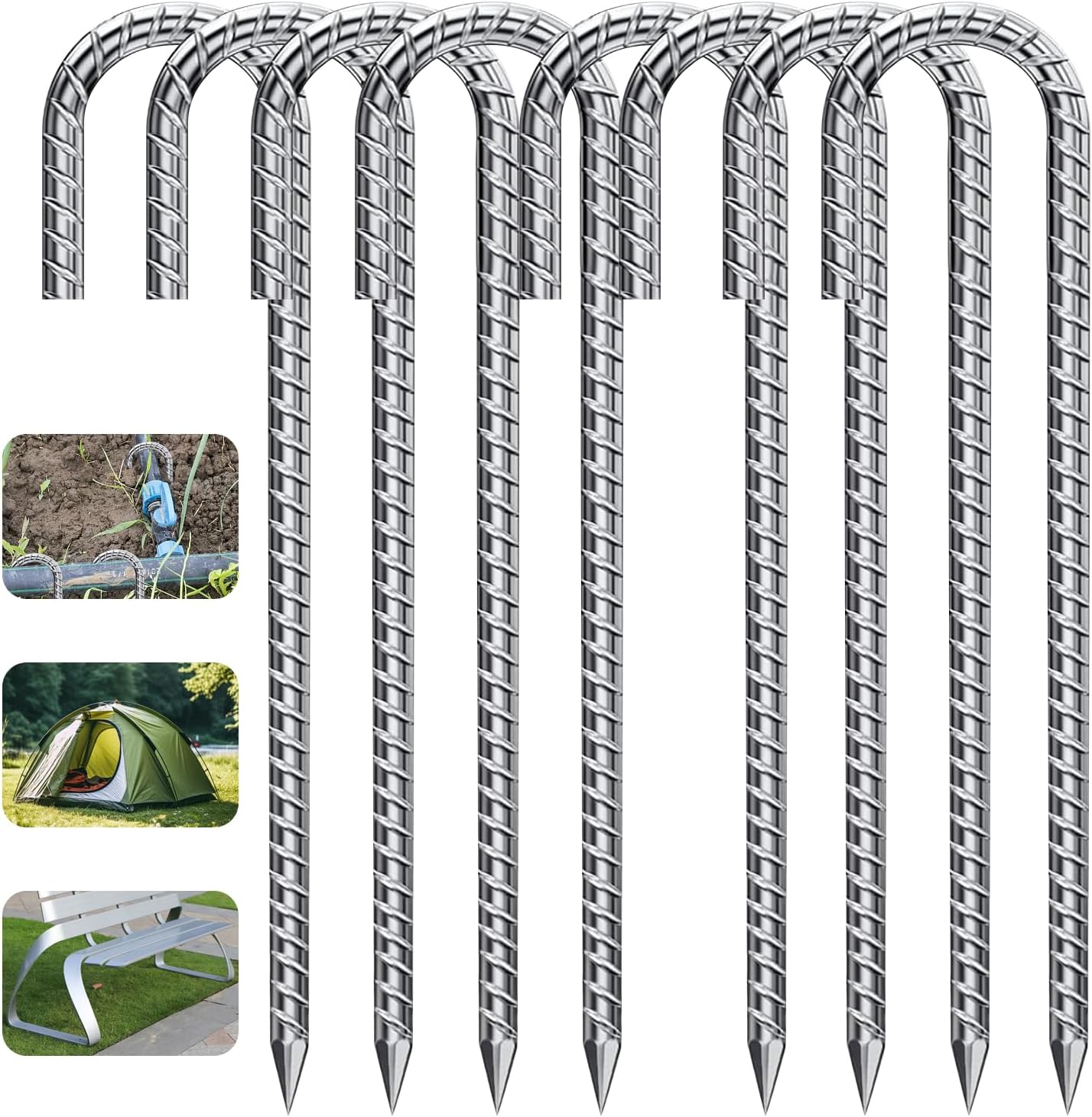 20Pcs Sardines Piquet,Piquet De Fixation,Sardine Tente Argenté Piquets