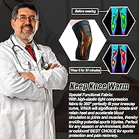 Vista 3 de NEENCA Rodilleras para Dolor de Rodilla - Paquete de 2 Mangas de Rodilla para Alivio del Dolor, Mangas de Compresión de Rodilla con Correas