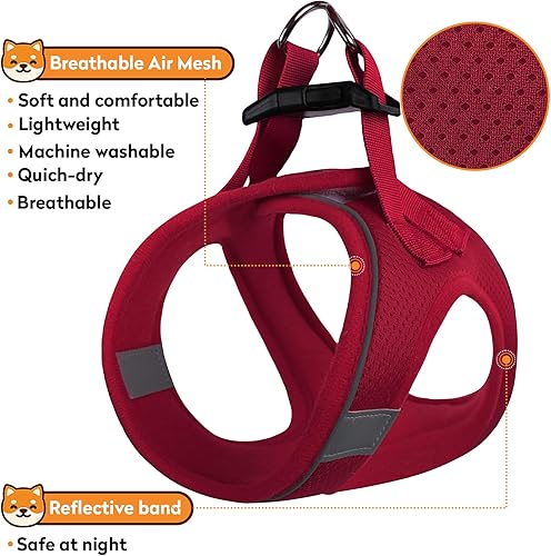 Miniatura 4 de Paquete de 1-2 arnés de chaleco para perro con juego de correa, arnés sin tirones para mascotas con 1 clips para correa, chaleco acolchado suave