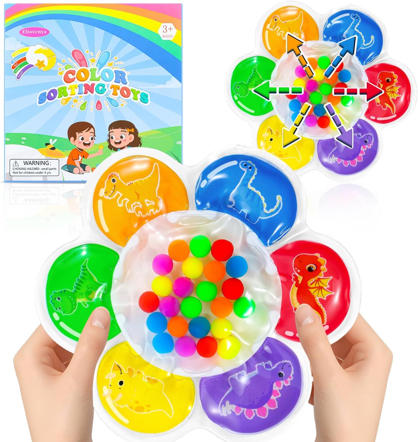 Easter Basket Stuffers Color Sorting Sensory Toy for Toddlers 3-5 Years - Montessori Fine Motor Skills Development for Travel & Autism Learning Activity, Airplane, Classroom