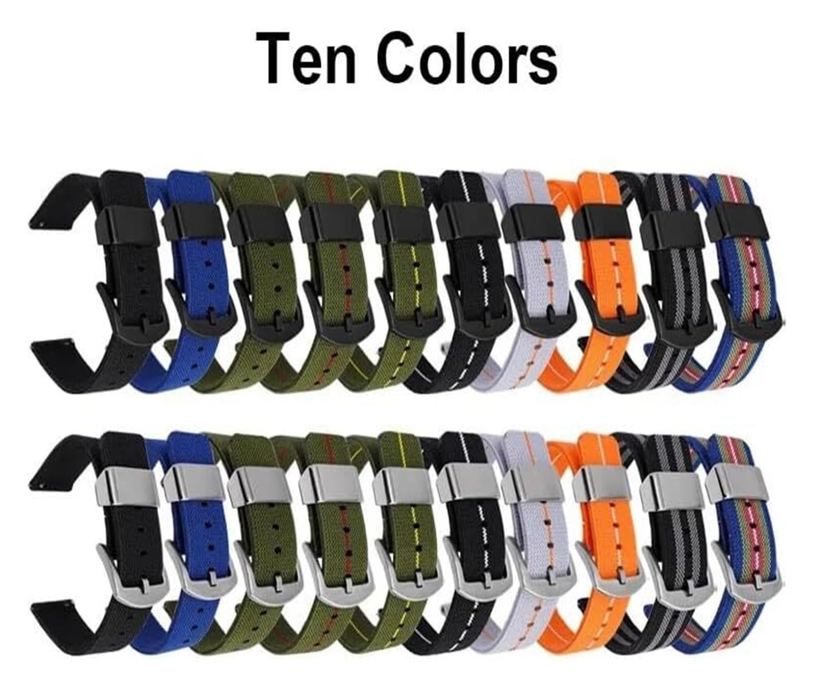 Bracelet de montre pour homme, Bracelet de montre en Nylon 18mm 20mm 22mm 24mm, Bracelet de montre à dégagement rapide, remplacement universel for femmes et hommes, accessoires de Bracelet