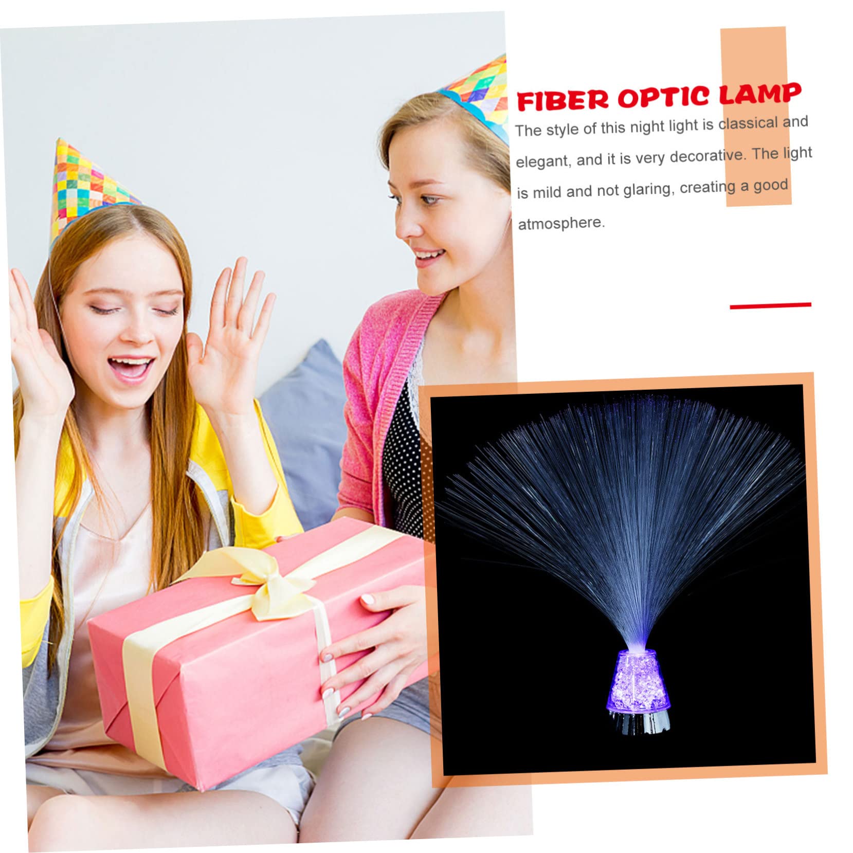DOITOOL Led Fiber Optic Lamp Changing Fiber Optic Lights Electric Charging Vibrant Novelty Lamp for Bedroom Office