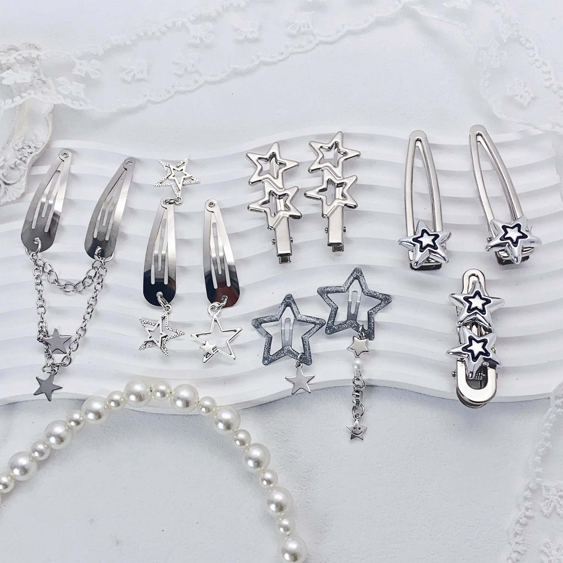 Umimiss Star Hair Clips - Set of 10pcs Y2K Metal Snap Hair Accessories, Kawaii for Girls & Women, Suitable for All Ages for Her - Image 4